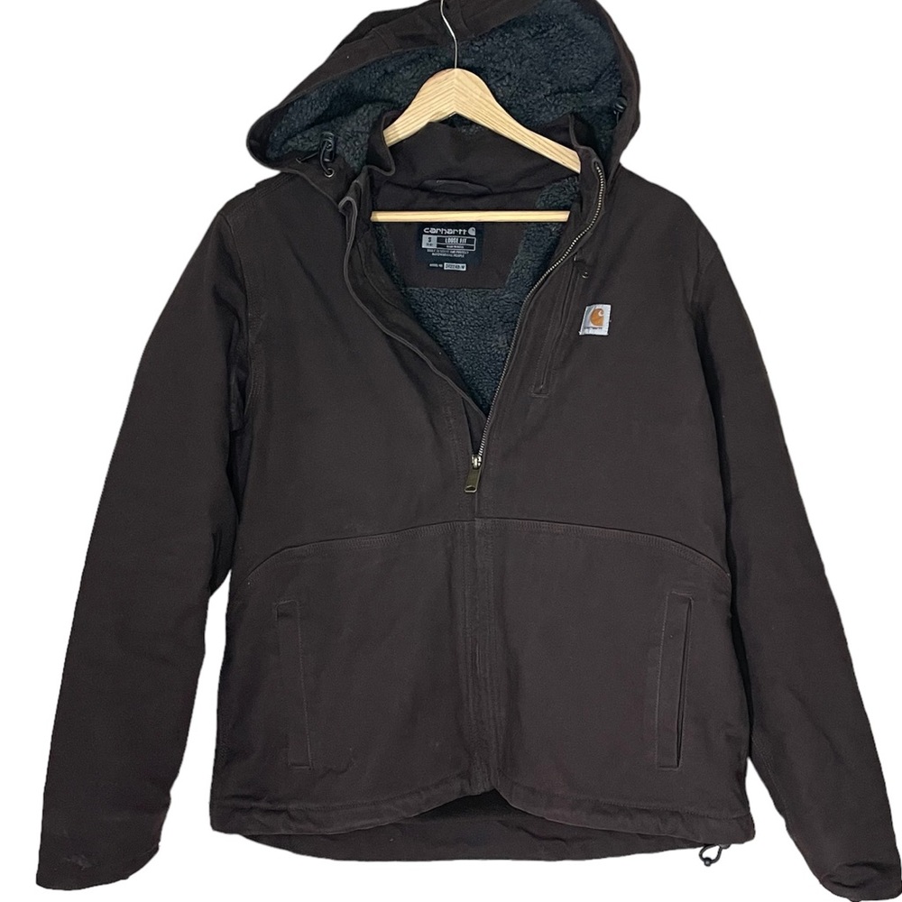 WOMEN'S FULL SWING® LOOSE FIT WASHED DUCK SHERPA-LINED JACKET